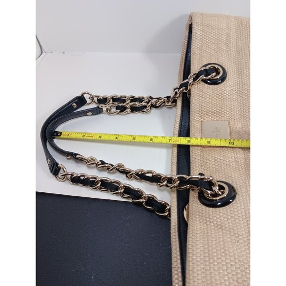 Kate Spade New York Bags Womens Signature Straw Wicker Chain Strap Shoulder Bag - Picture 8 of 8